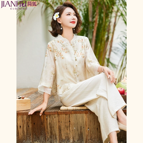 Летняя одежда для матери, футболка, комплект для пожилых людей, в западном стиле, для среднего возраста