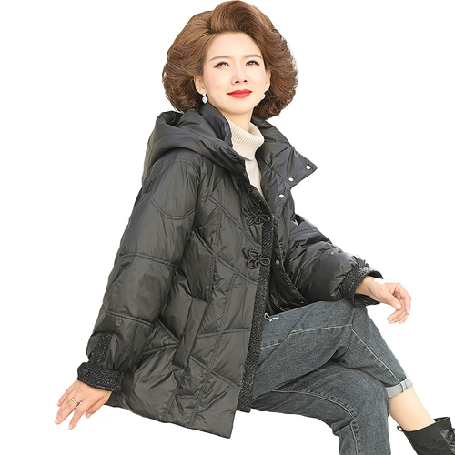 Короткий пуховик для матери, демисезонная куртка, 2020, 50 лет, в западном стиле, для среднего возраста, увеличенная толщина, большой размер