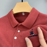MAROLIO Летняя элитная хлопковая футболка polo, рубашка, с вышивкой, высокий воротник