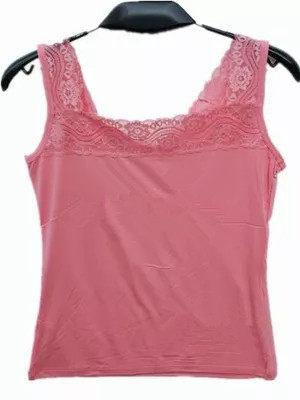 Lady Vest Thin style soft modee lace lace lace-free harness V collar with wide shoulder pure color inner lap
