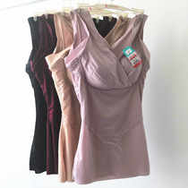 Womens unscented body-free bra long steel-free waist one-piece shirt