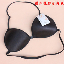 Bikini small breast bra hanging neck sexy front buckle without steel ring underwear glossy small Cup girl student bra