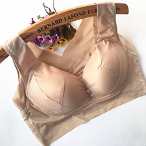 Thin non-steel ring bra large size seamless non-slip milk wide shoulder strap vest bra big chest small non-slip underwear