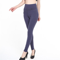 Womens high waist elastic tight pants cashmere thin single-piece warm leggings solid color single-layer cotton wool pants