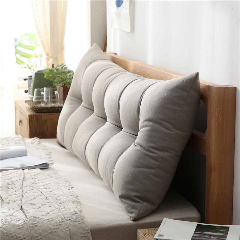 Japan Cotton Linen Bedside Cushions Soft Wrap Backrest Care Waist Sofa Large Cushions Brief single Double Removable Wash