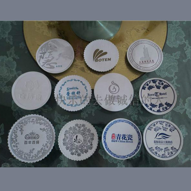 Hotel disposable absorbent coaster paper cup ashtray mat Tea Restaurant Club 6-layer paper coaster beer mat