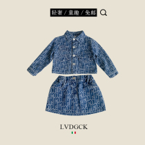 Girls  autumn suit 2021 new LVDGCK Italian foreign style childrens suit long-sleeved short skirt two-piece set tide