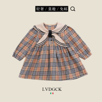 Spring romance#Girl dress (LVDGCK) Italian spring new Navy style sub-princess dress