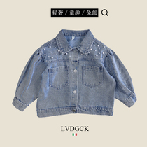Really durable to see ~ girls spring denim coat (LVDGCK) Italy 2021 New Baby foreign style coat
