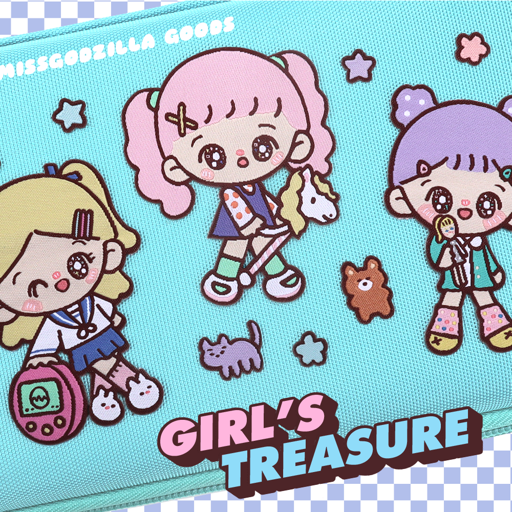 Miss Godzilla Teenage Girl Treasure Clothes Self-Stick Breaking Hole Stickup Bag Shoe Embroidered Applid with embroidered cloth applid