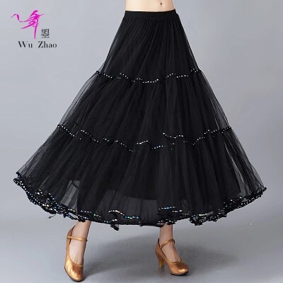 Dance Floor Hot Sell New Morden Dance Dress Waltz National Mark Dance Social Dance Half Body Practice Big Swing Long Dress Practice