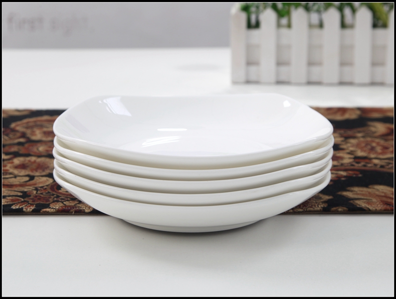 Yipin Tang Chun 0 square plate the white household ceramic soup plate creative west tableware hotel ipads porcelain plates