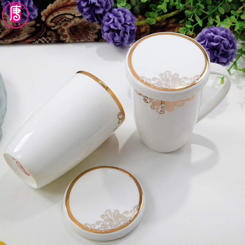 Yipin Tang Jiayong mark cup with cover ipads China continental glass ceramic office cup creative breakfast milk cup lid cup