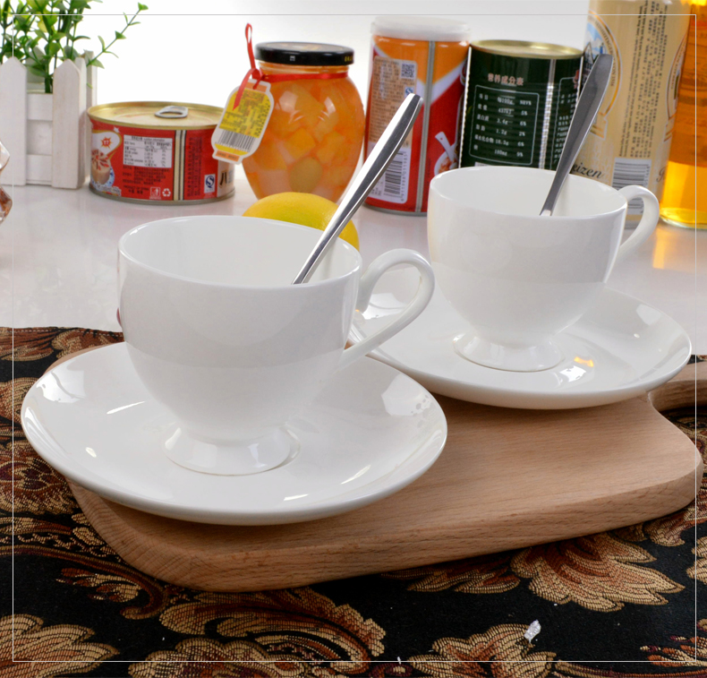 Yipin tang, coffee cups and saucers pure white ipads China cups ceramic cup cup European household glass office