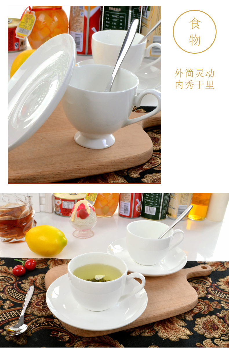 Yipin tang, coffee cups and saucers pure white ipads China cups ceramic cup cup European household glass office