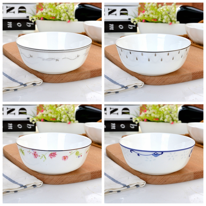 Rice bowls of household ipads bowls 5 inches 10 creative only eat bread and butter of tangshan ceramic bowl ipads porcelain tableware suit to use