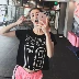 Super Anne Sports Tops Phụ nữ ngắn tay Thể dục lỏng lẻo Chạy vòng cổ áo In lưới thoáng khí Áo thun khô nhanh Áo phông thể thao