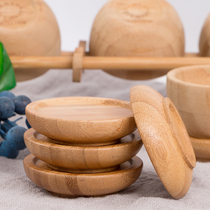 Tea cup holder Cup Cup mat Kung Fu tea pad tea set tea ceremony accessories heat insulation pad six-piece solid bamboo coaster