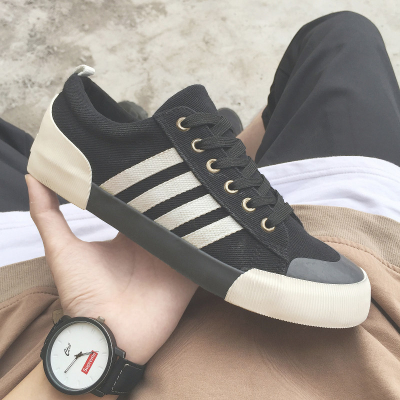 2022 new autumn and winter canvas men's shoes Korean version trend all-match casual shoes students sports running shoes winter