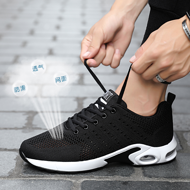 Men's shoes summer 2022 new light and thin hollow mesh men's sports and leisure mesh trendy running mesh shoes
