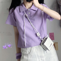 Black Joker Slim Short Sleeve T-shirt Women Summer 2021 New White Short Summer Spice Girls Polo Shirt