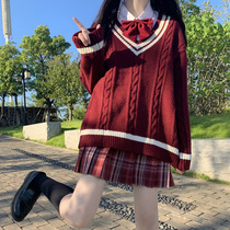 Academy style Spring and Autumn V-collar Joker Pullover 2021 New Knitted Sweater Womens Autumn