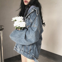  Retro student loose denim jacket womens spring and autumn wild spring 2021 new Korean autumn chic top trend