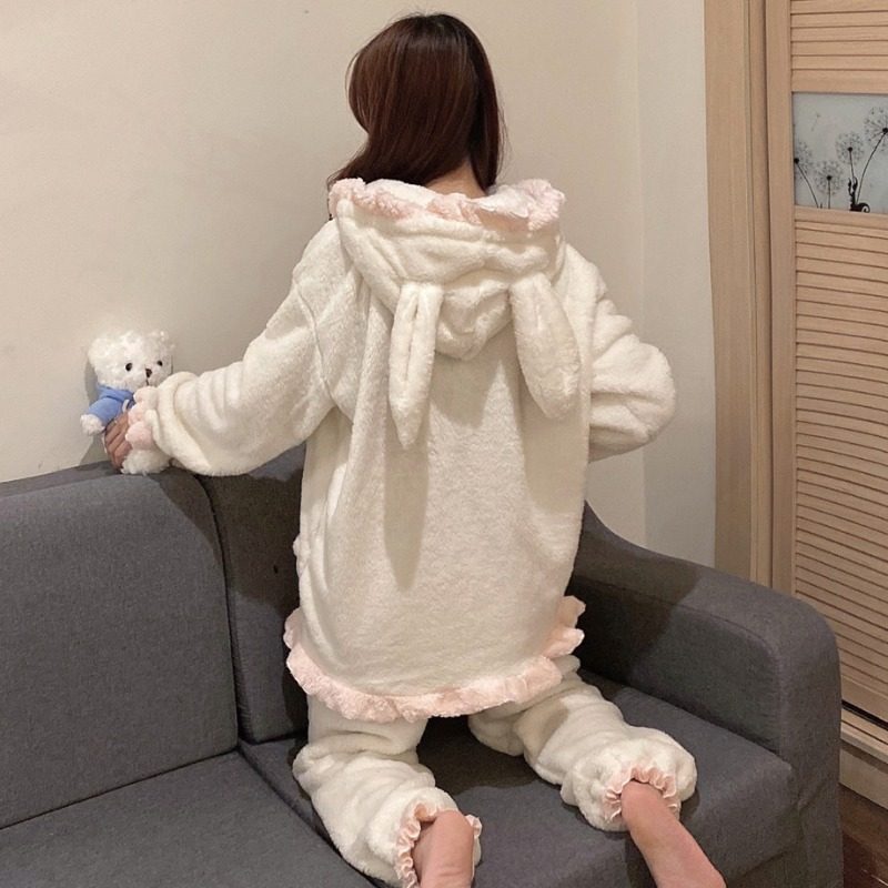 Gush thickened coral suede adorable winter style Sleeping ladies Autumn Winter 2021 New home Suits Suit Winter