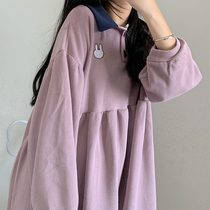 Cute sweet and beautiful dress for women Spring and autumn Small children 2022 new autumn and winter temperament POLO long sleeve spring dress dress