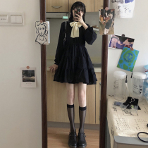 Cool sweet little black dress cake skirt dress women spring and autumn 2021 new spring dress long sleeve skirt