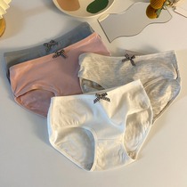 Five Suits White Lady Briefs Womens Pure Cotton Antibacterial Mid-Waist Girls Triangle Pants Teen Day Student Underpants