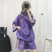  Summer 2021 new suit womens student Korean version of the net red sports top shorts fashion casual two-piece suit tide