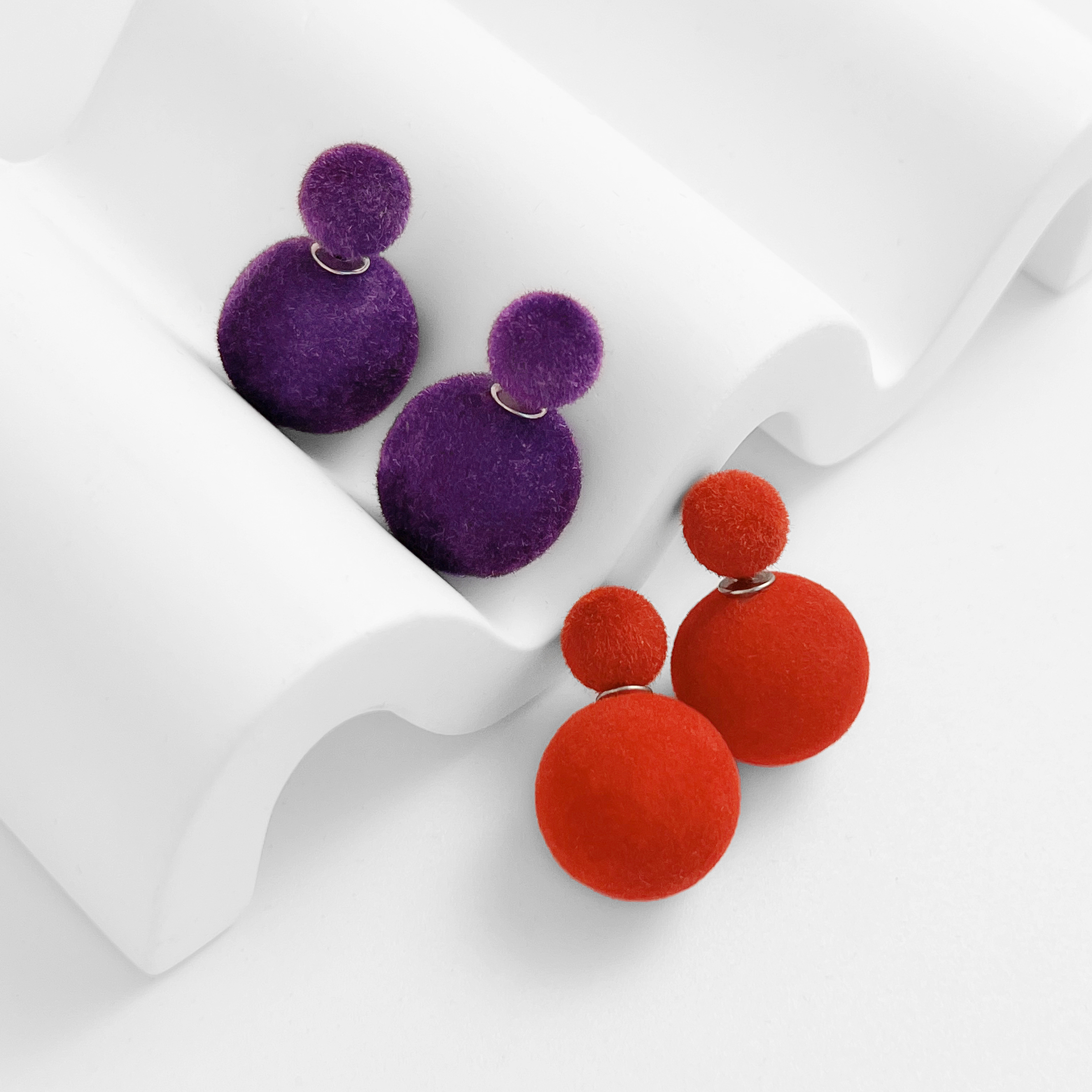 Only love new open red vervex double-sided ball earrings size beads fashionable and hawk ear nails