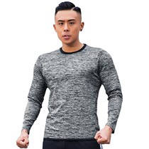 Fitness long-sleeved mens autumn and winter muscle quick-drying clothes Sports running leisure loose basketball training clothes Brother fitness clothes