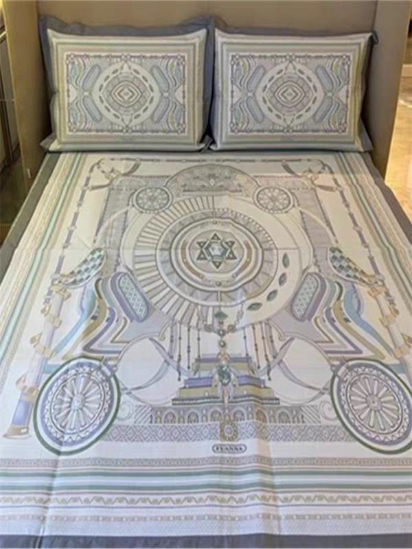 Rich Anna's Genuine Product Exclusive Store - Ice Silk Flat Mesh Printed Double Cooling Mat Three-Piece Set - Positano Gulte