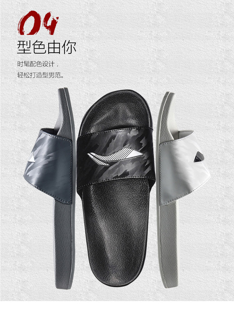 Dép nam Li Ning Giày nam 2018 mới, dép thể thao chống trượt nhẹ và dép mùa hè mềm mại từ dưới kéo AGAN021 dép havaianas nam