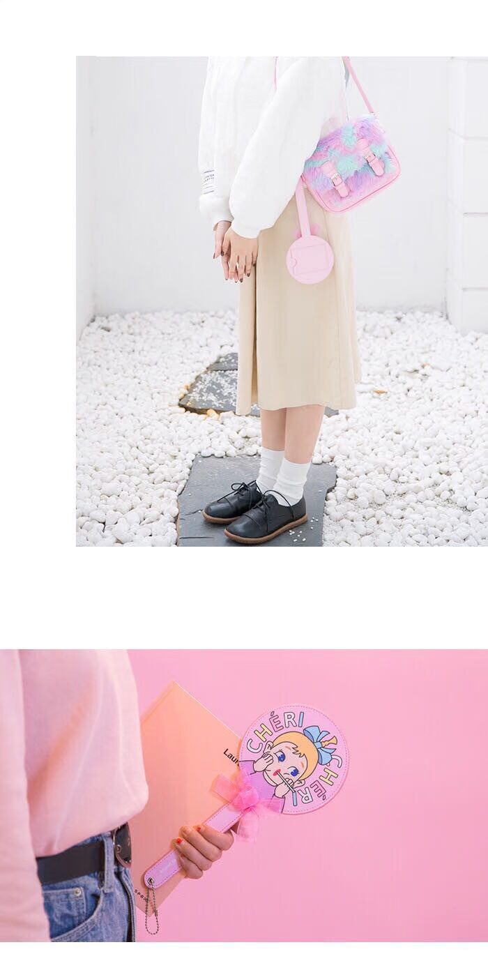 Lollipop cô gái cầm thẻ cầm tay phim hoạt hình dễ thương thẻ cá nhân gói thẻ xe buýt đặt thẻ tạo tác không yêu cầu mọi người vỏ bọc thẻ căn cước có nắp