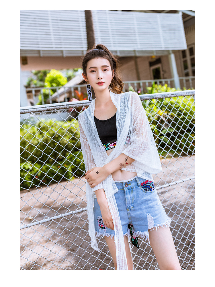 Sulu cơn ác mộng thời trang nguyên bản phong cách dân tộc áo sơ mi nữ mùa hè mới thêu ngắn đoạn rốn yếm - Áo ba lỗ thời trang công sở nữ