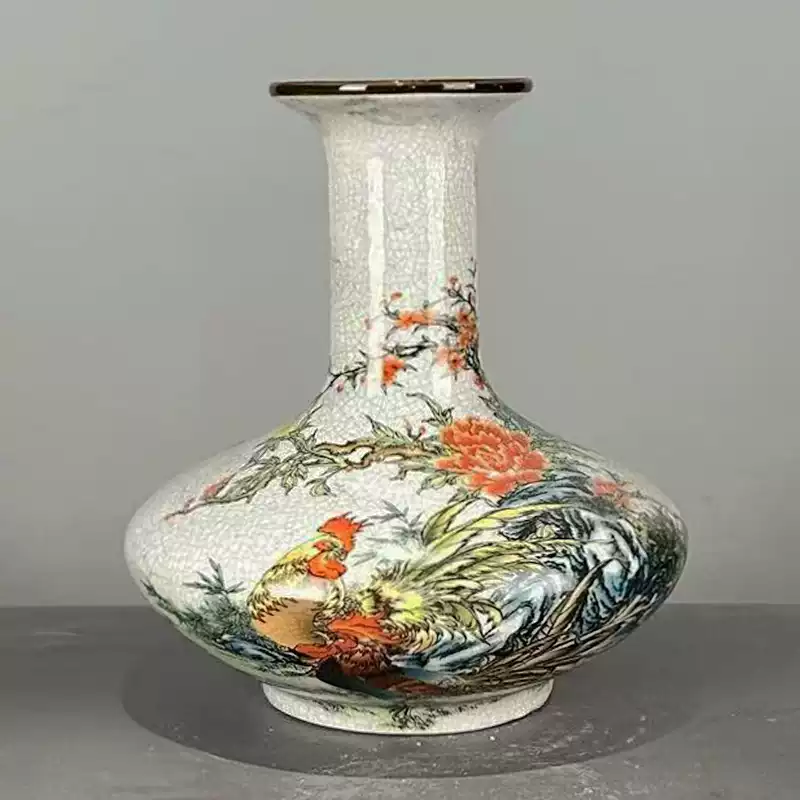 仿大清乾隆青花瓷瓶明清風格陶瓷花瓶瓷繪軒製古玩擺件青花纏枝蓮紋福筒