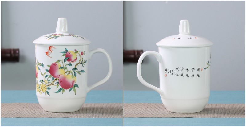 Office of jingdezhen ceramic cups with cover glass male household cup tea cup and wholesale custom mugs