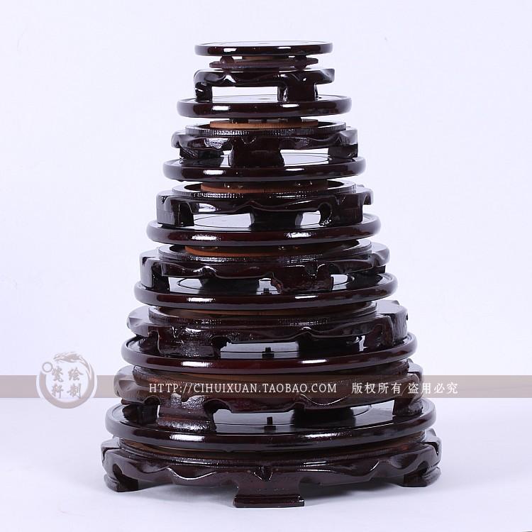 Wooden round bottle flowerpot vase base Wooden bridge, decorations furnishing articles base can rotate the base