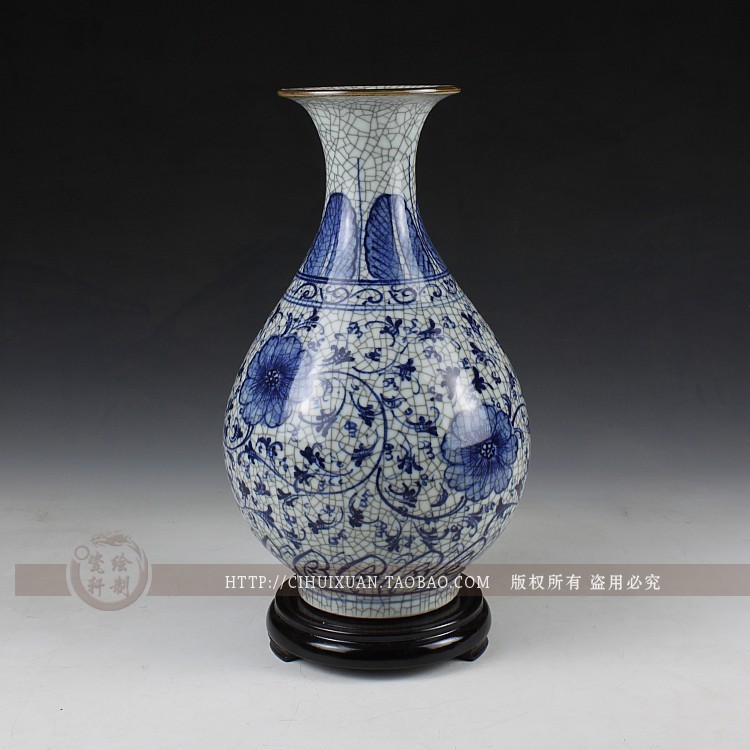 Jingdezhen ceramics hand - made cracks under glaze color porcelain glaze antique vase is placed much money