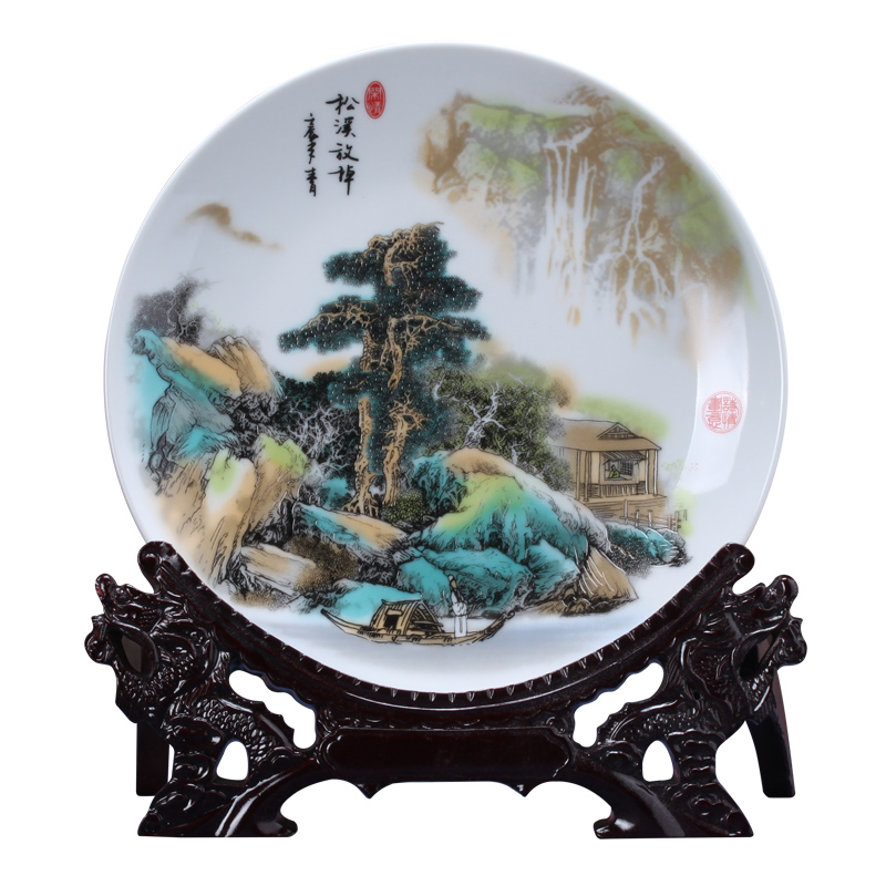 Jingdezhen ceramics decoration plate of Chinese style household act the role ofing is tasted the sitting room porch of TV ark, wine desktop hang dish furnishing articles