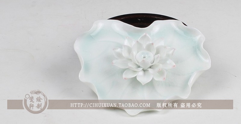 Checking out ceramic heart lotus lotus ice cracked grain volume pills sweet incense joss stick inserted vertebral dish incense buner