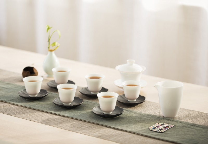 Jingdezhen ceramic custom sample tea cup home market metrix small bowl with single CPU office kung fu tea cups