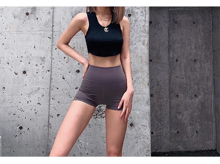 Tergoly Kardashian với quần siêu cạp cao ôm sát cơ thể dục thể thao chạm đáy quần short yoga - Quần thể thao quần short thể thao