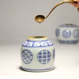 БЕСПЛАТНАЯ ДОСТАВКА [Мин -стиль синий и белый небесный великолепный таз] сине -белая фарфоровая керамика водяные ручки