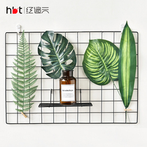 Nordic leaf creative home decoration simulation pine branch leaf grid photo wall green plant Han wind wall decoration