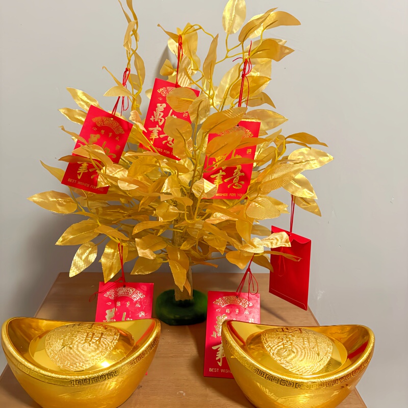 Artificial Money Tree, Wish Tree, Desktop Ornament, Trendy Decoration, Fortune Tree, New Year Blessing, Red Envelope Money Tree