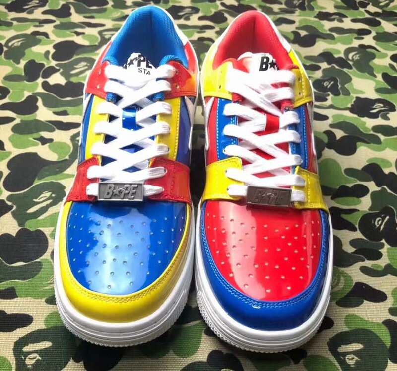 Fengyou Boutique Bapesta Medicom Toy Low Bearbrick Collaboration Camouflage Low-Top Casual Sneakers